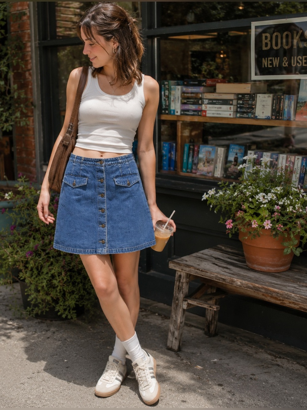 90s Y2K Vintage Eddie Bauer Denim Mini Skirt Button-Front